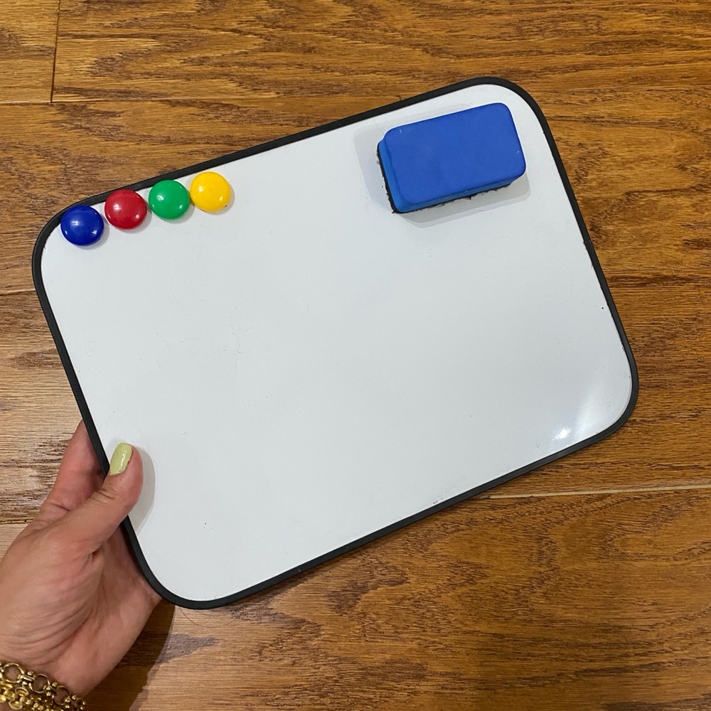 Magnetic double sided white board